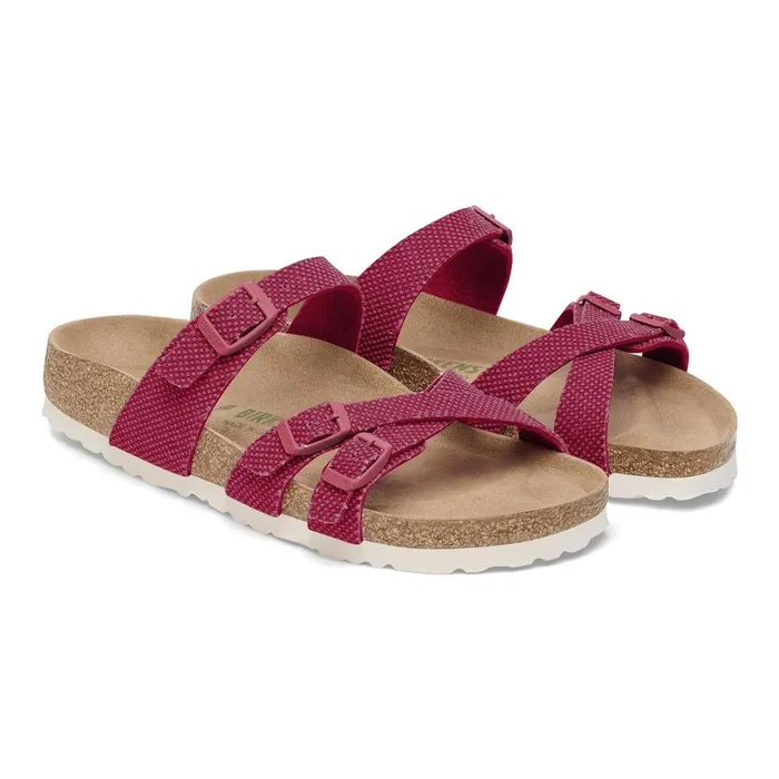 Women Birkenstock MultiStrap Franca Vegan Fuchsia Tulip