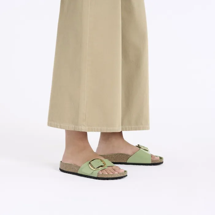 Women Birkenstock OneStrap Madrid Big Buckle Highshine Green Tea