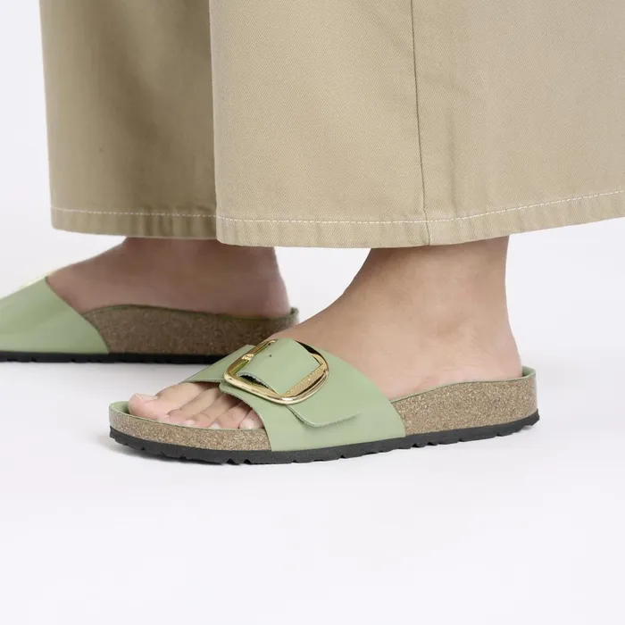 Women Birkenstock OneStrap Madrid Big Buckle Highshine Green Tea