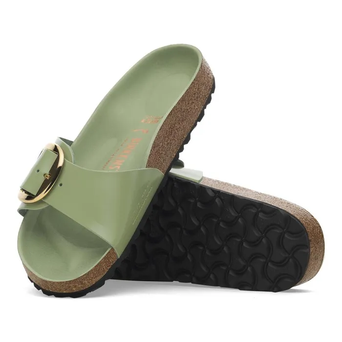 Women Birkenstock OneStrap Madrid Big Buckle Highshine Green Tea