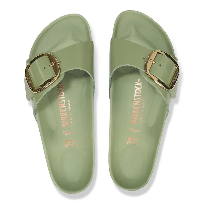 Women Birkenstock OneStrap Madrid Big Buckle Highshine Green Tea