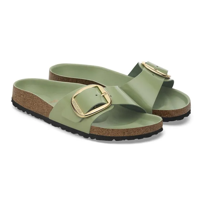 Women Birkenstock OneStrap Madrid Big Buckle Highshine Green Tea