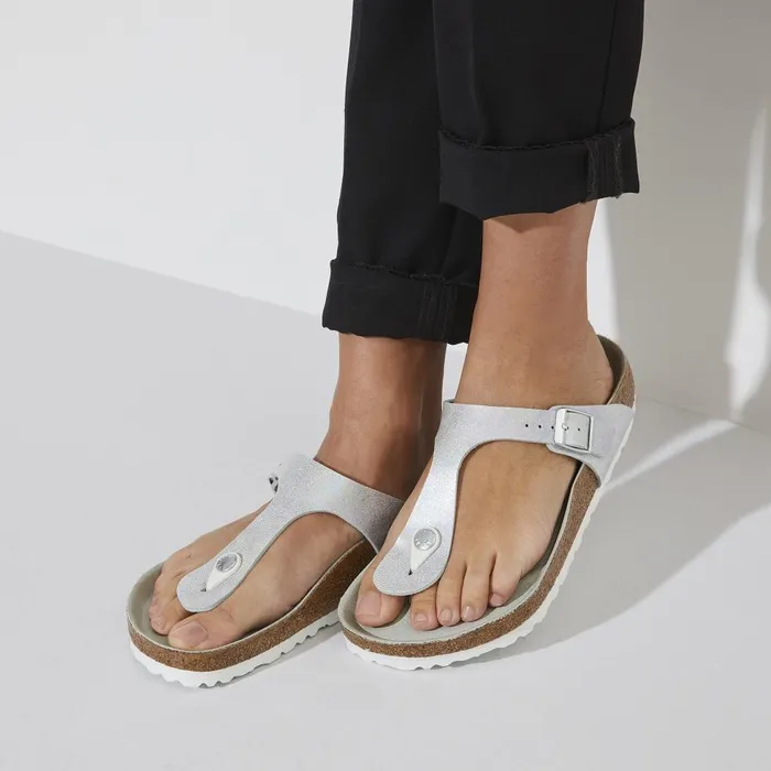 Women Birkenstock Thong Gizeh Vegan Iridescent Matcha