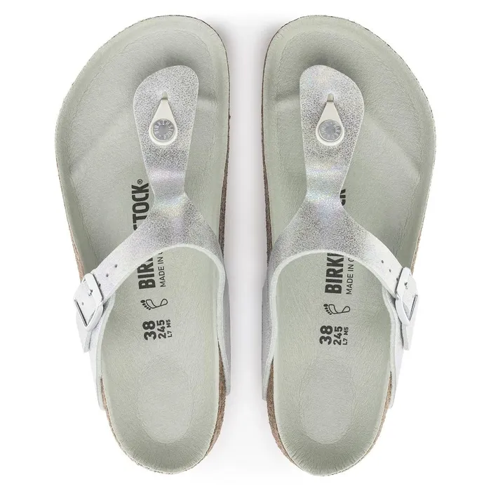 Women Birkenstock Thong Gizeh Vegan Iridescent Matcha