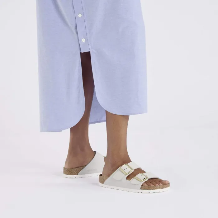 Women Birkenstock TwoStrap Arizona Antique White