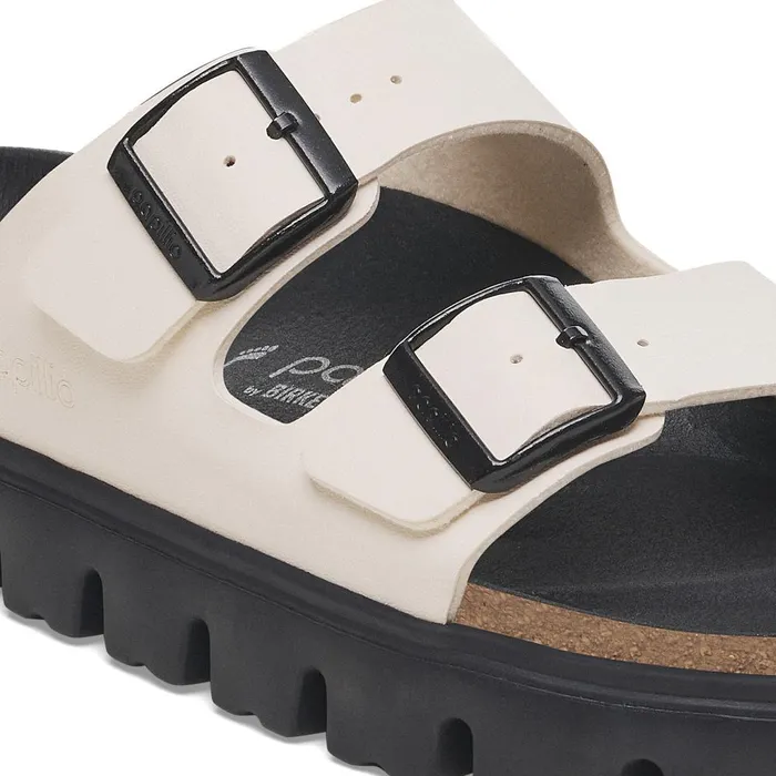 Women Birkenstock TwoStrap Arizona Chunky Eggshell Black