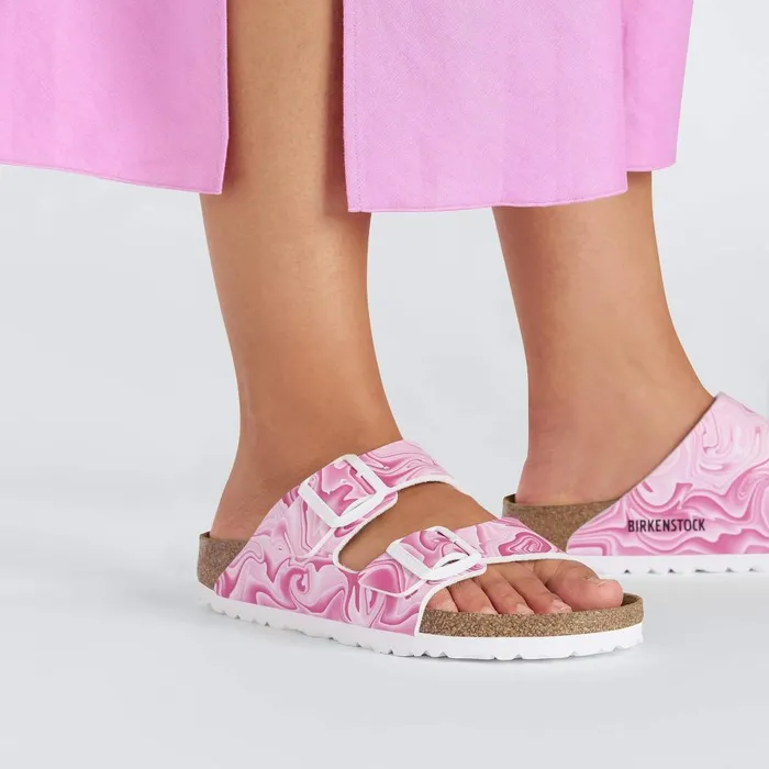 Women Birkenstock TwoStrap Arizona Fuchsia Tulip