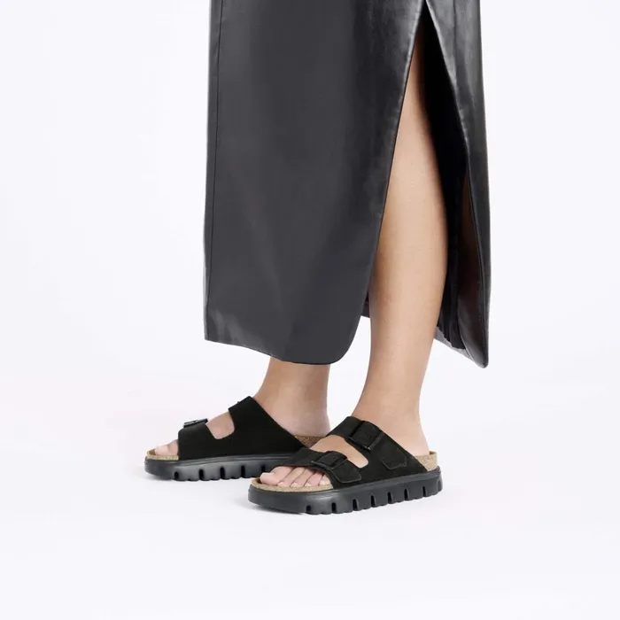 Women Birkenstock TwoStrap Arizona Platform Blackblack