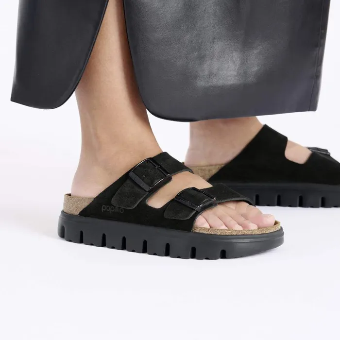 Women Birkenstock TwoStrap Arizona Platform Blackblack