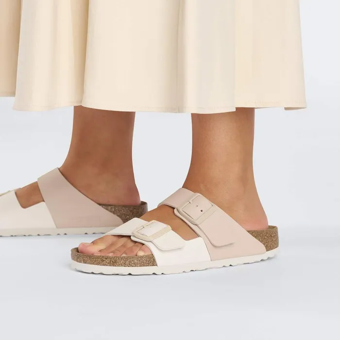 Women Birkenstock TwoStrap Arizona Split Eggshellnew Beige