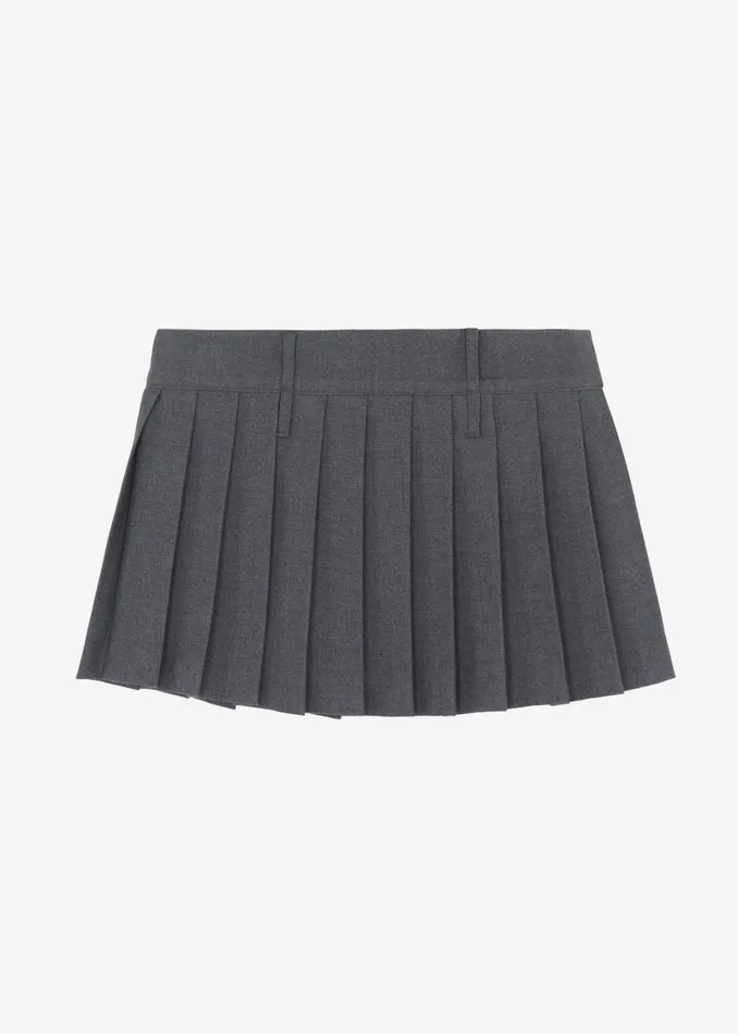 Women Blake Mini Pleated Skirt 8211 Dark Grey Melange The Frankie Shop Bottoms