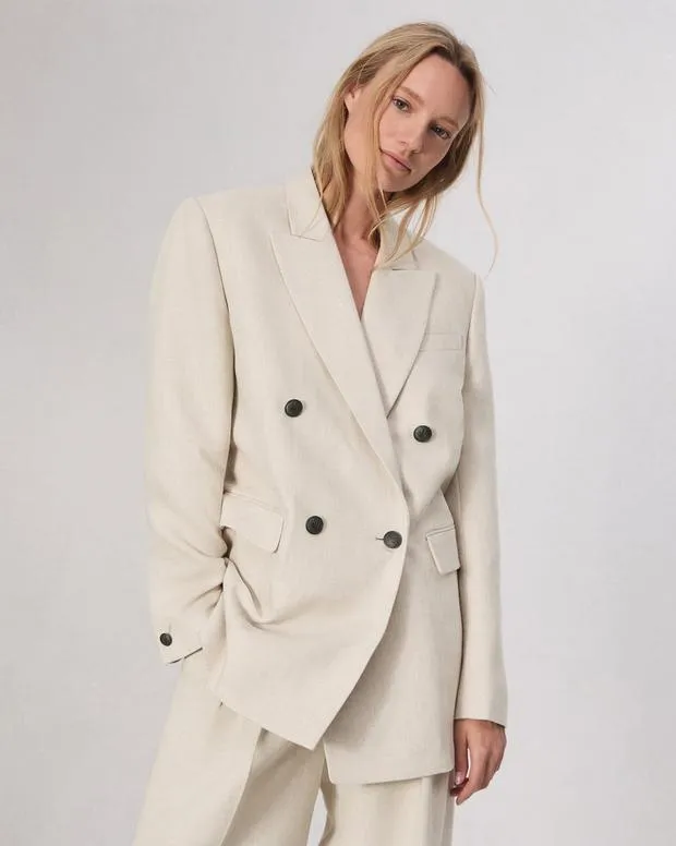 Women Blazers and Vests Rag and Bone Emile Suiting Blazer Oatmeal