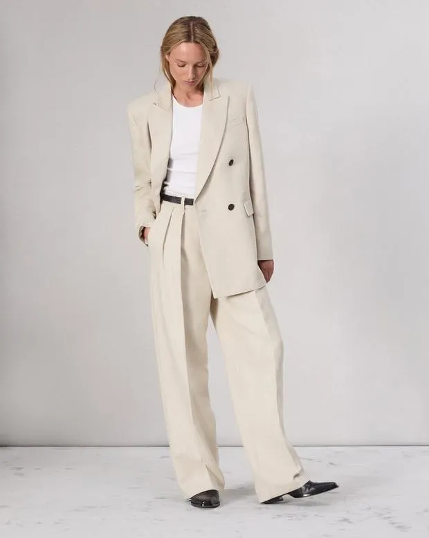 Women Blazers and Vests Rag and Bone Emile Suiting Blazer Oatmeal