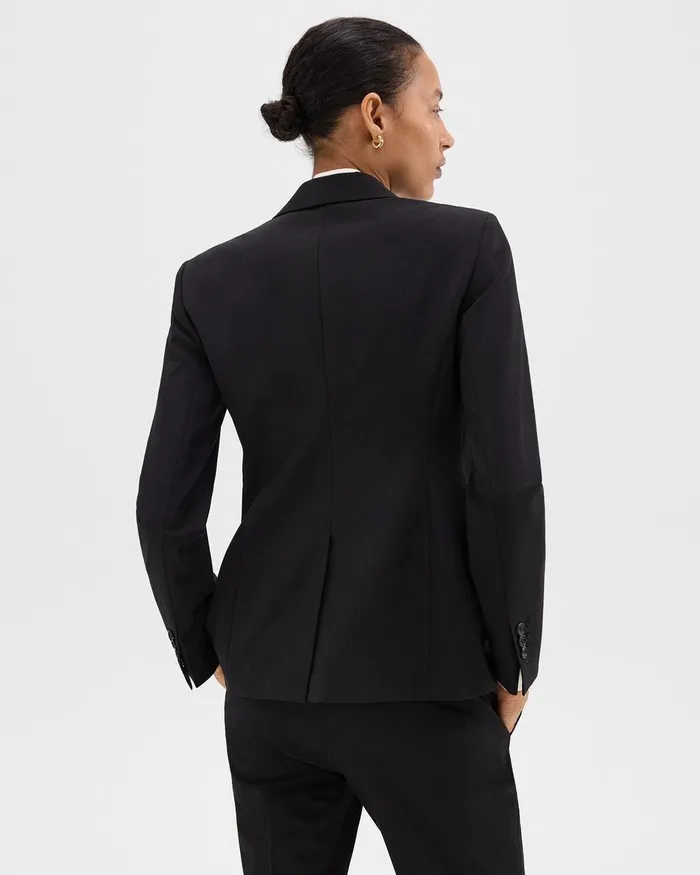 Women Blazers Jackets Theory Slim Blazer In Good Wool Black