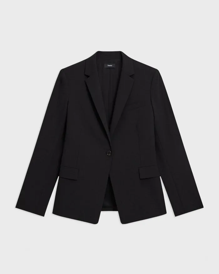 Women Blazers Jackets Theory Slim Blazer In Good Wool Black
