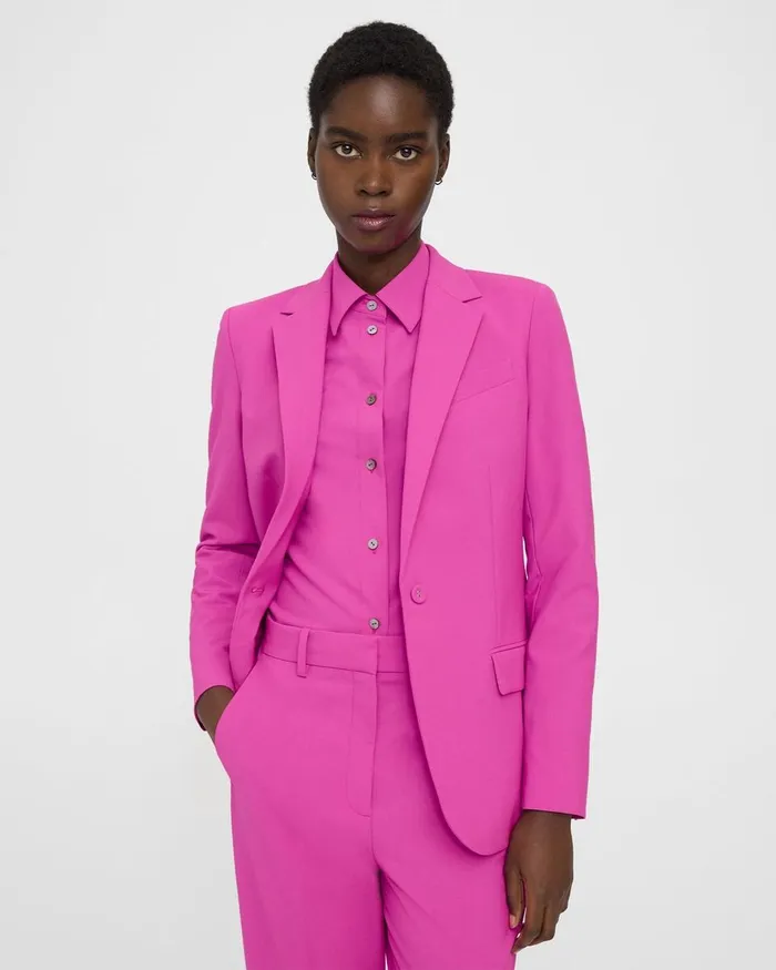 Women Blazers Jackets Theory Staple Blazer In Good Wool Carnation