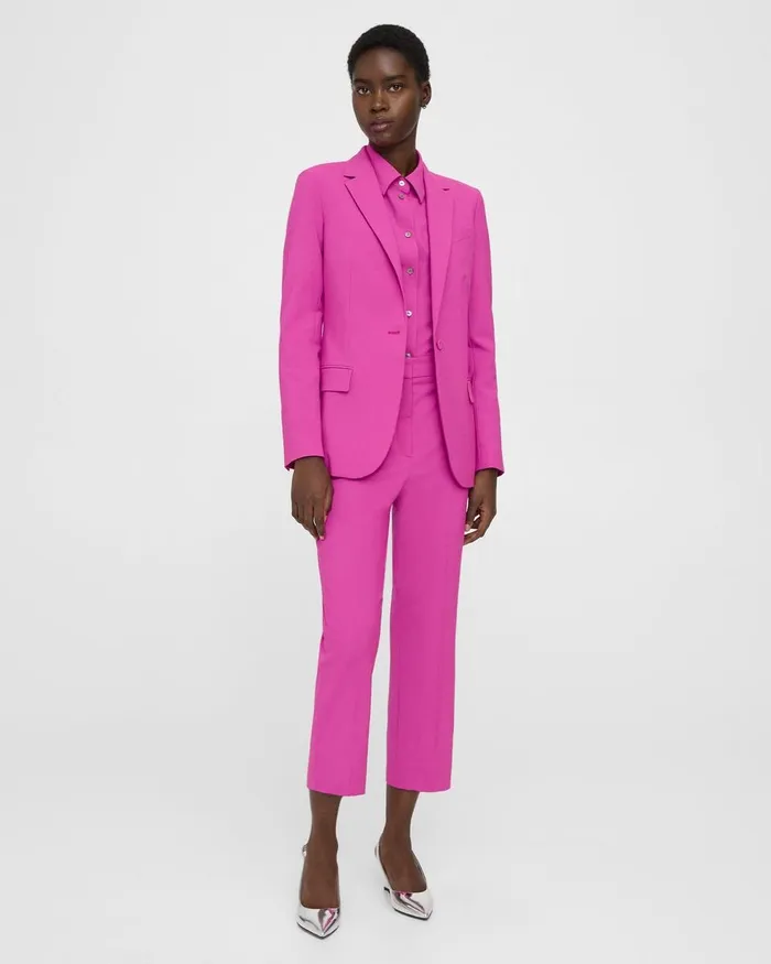 Women Blazers Jackets Theory Staple Blazer In Good Wool Carnation