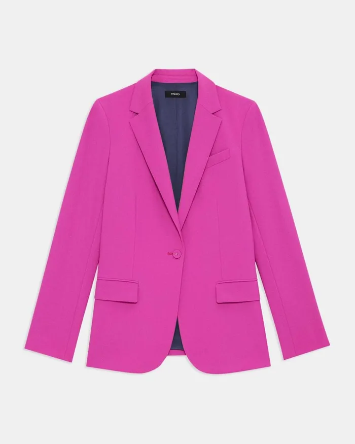 Women Blazers Jackets Theory Staple Blazer In Good Wool Carnation
