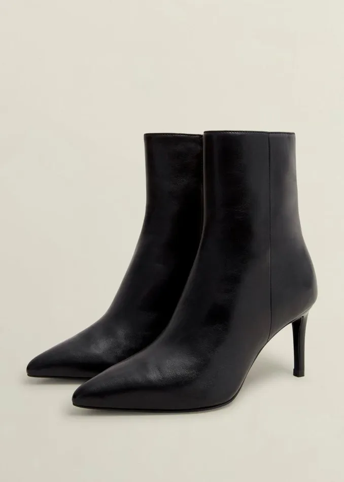 Women Boots Hobbs Aria Leather Ankle Boots Black