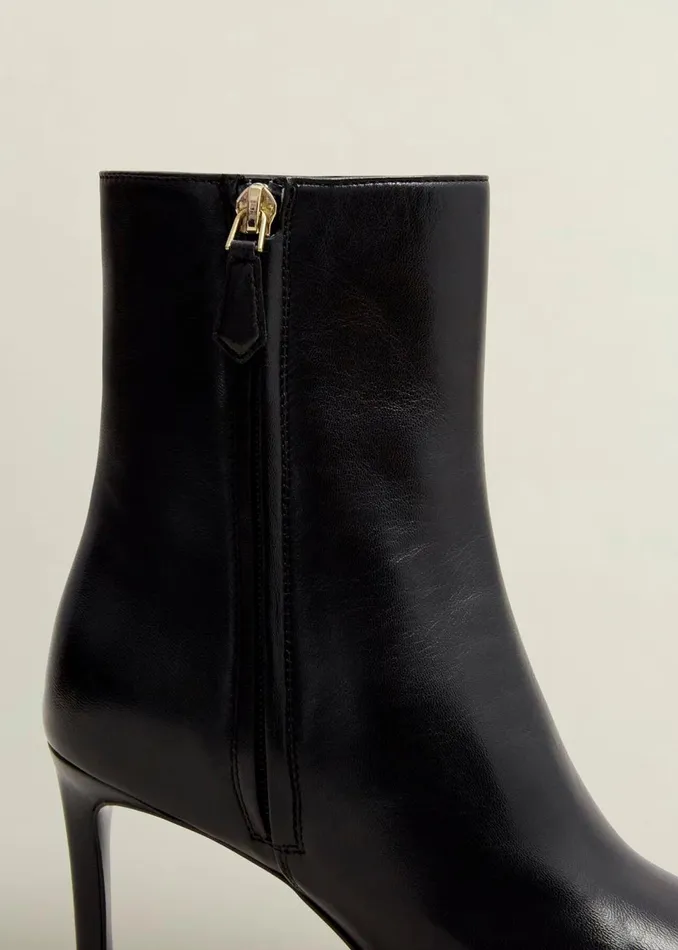 Women Boots Hobbs Aria Leather Ankle Boots Black