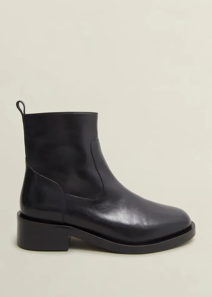 Women Boots Hobbs Georgie Leather Ankle Boots Black