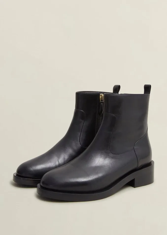 Women Boots Hobbs Georgie Leather Ankle Boots Black