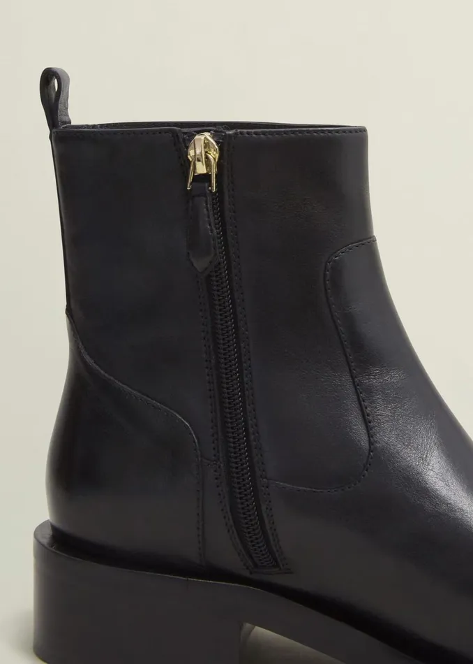 Women Boots Hobbs Georgie Leather Ankle Boots Black