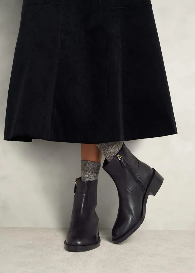 Women Boots Hobbs Georgie Leather Ankle Boots Black