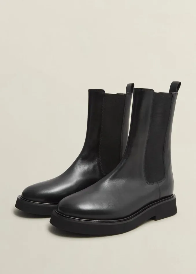 Women Boots Hobbs Sawyer Leather Chelsea Boots Black