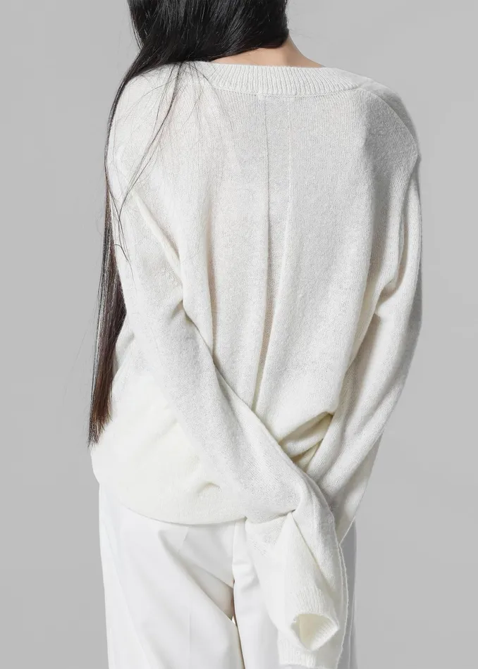 Women Brayden V Neck Sweater 8211 Cream The Frankie Shop Knitwear