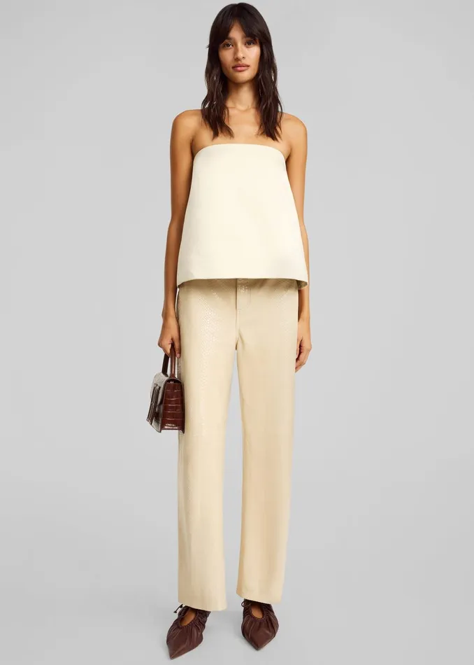 Women By Malene Birger Hermie Top 8211 Oyster Gray The Frankie Shop Tops