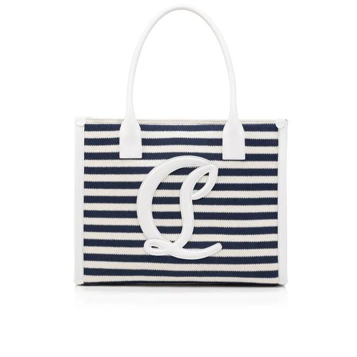 Women By My Side Large Tote Bag 8211 Malha Printed Fabric 8211 Blue Christian Louboutin Totes
