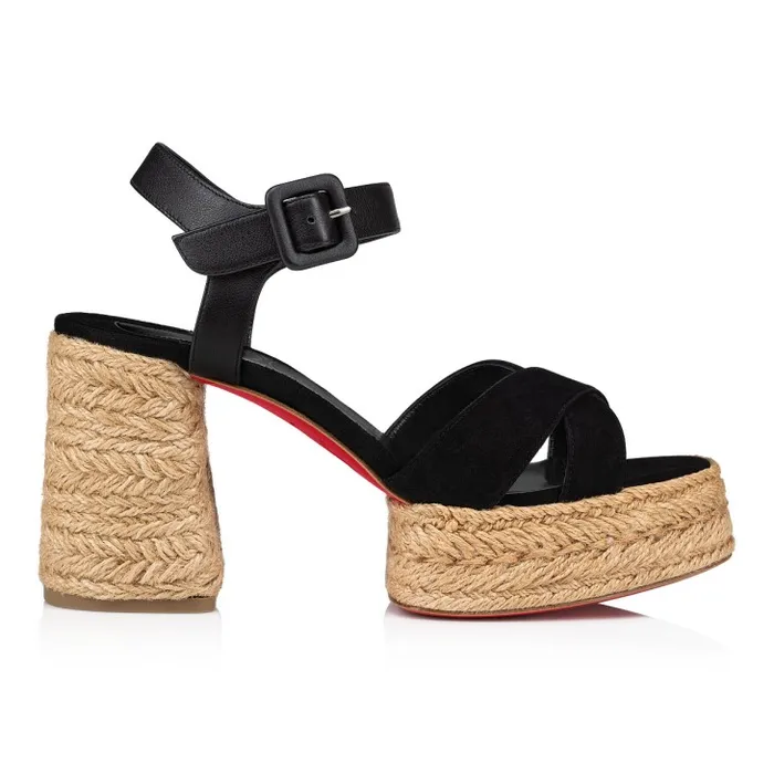 Women Calakala 85 Mm Espadrilles 8211 Suede And Calf Leather 8211 Black Christian Louboutin Platforms