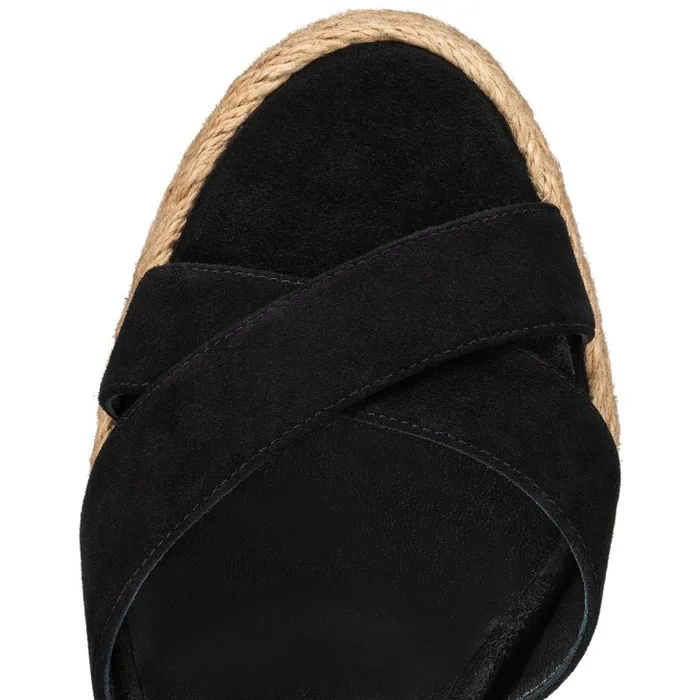Women Calakala 85 Mm Espadrilles 8211 Suede And Calf Leather 8211 Black Christian Louboutin Platforms