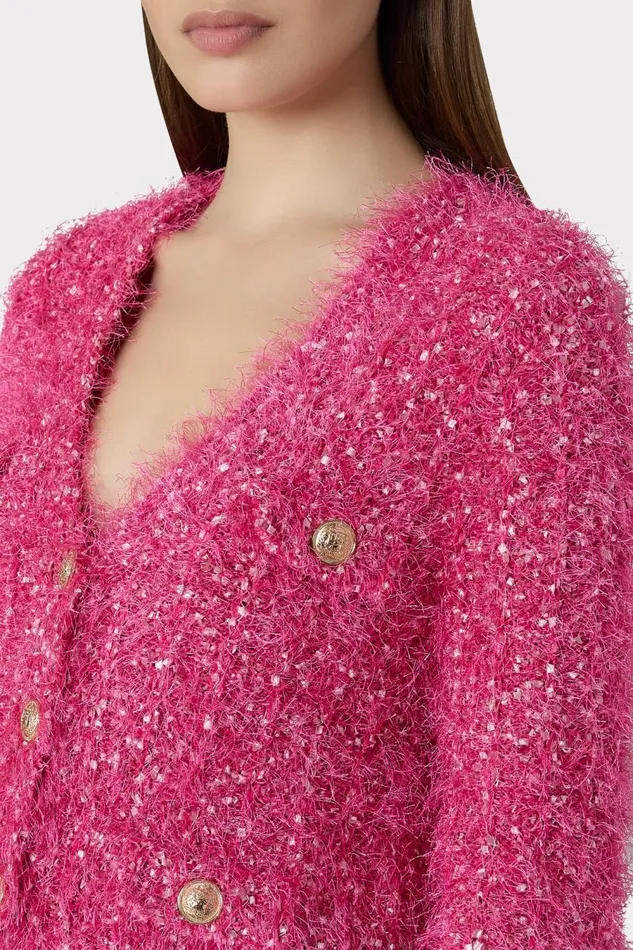 Women Cardigans Milly Textured Fringe Cardigan Pink Women Cardigans Milly Textured Fringe Cardigan Pink