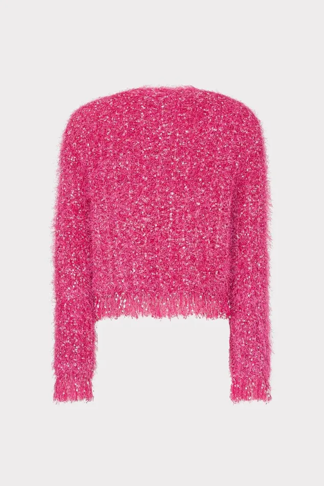 Women Cardigans Milly Textured Fringe Cardigan Pink Women Cardigans Milly Textured Fringe Cardigan Pink