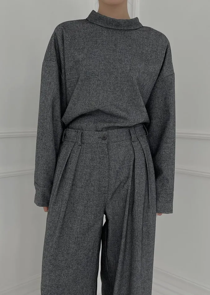 Women Casey Reversible Button Up Shirt 8211 Charcoal The Frankie Shop Tops