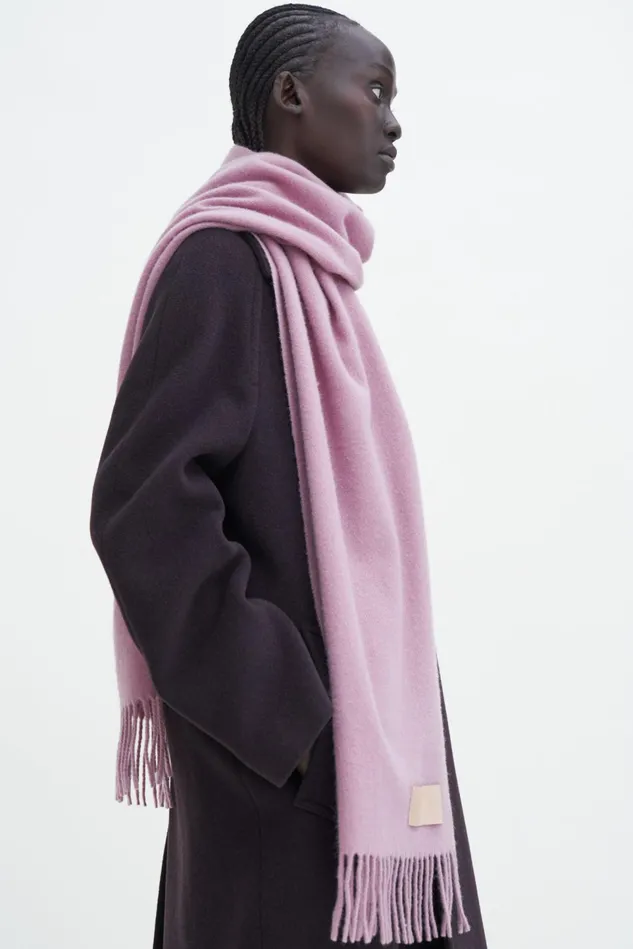 Women Cashmere Blend Scarf Dusty Lilac Filippa K Hats and Scarves