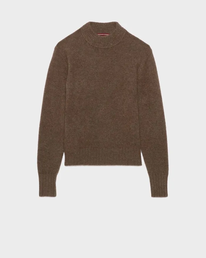 Women Cashmere Polo Neck Jumper Light Brown Knit Comptoir Des Cotonniers Knit