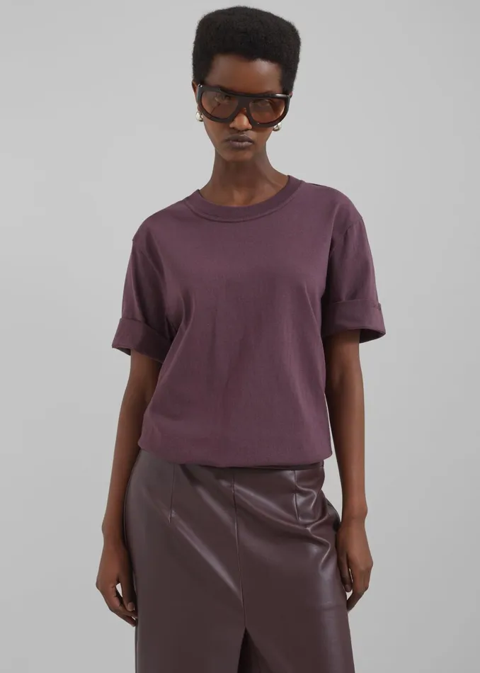 Women Cece TShirt 8211 Burgundy The Frankie Shop Tops
