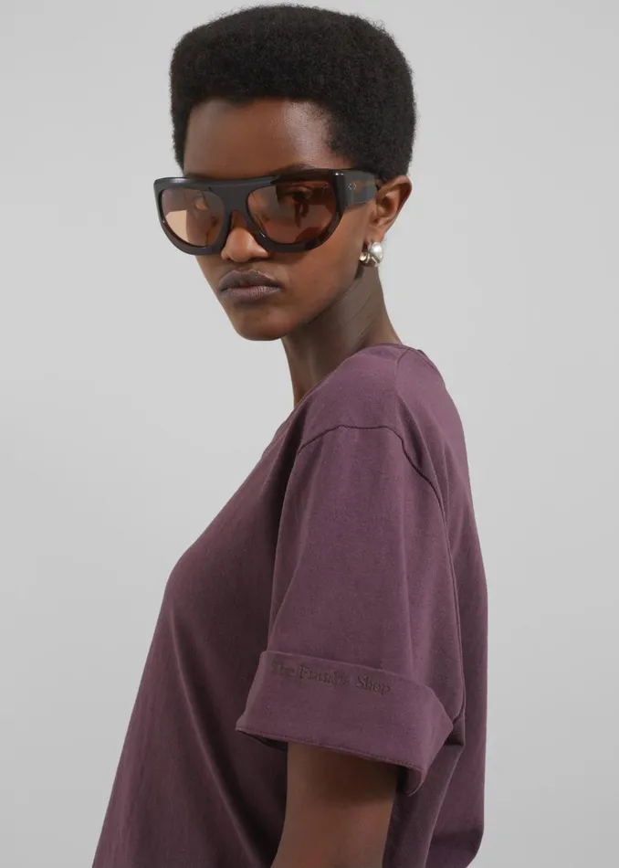 Women Cece TShirt 8211 Burgundy The Frankie Shop Tops