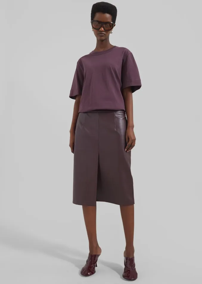 Women Cece TShirt 8211 Burgundy The Frankie Shop Tops