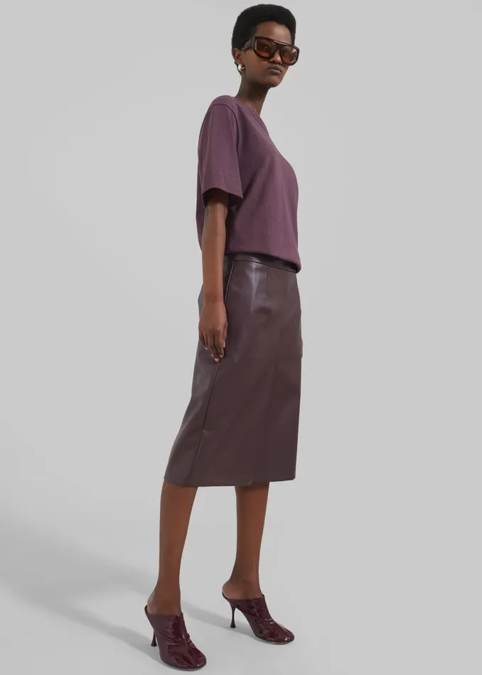 Women Cece TShirt 8211 Burgundy The Frankie Shop Tops