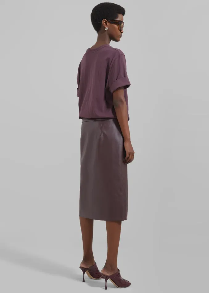 Women Cece TShirt 8211 Burgundy The Frankie Shop Tops