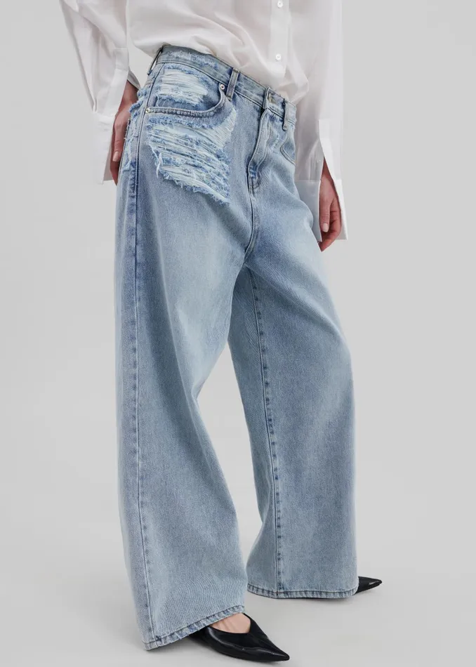 Women Ceres Ripped Jeans 8211 Worn Wash The Frankie Shop Bottoms