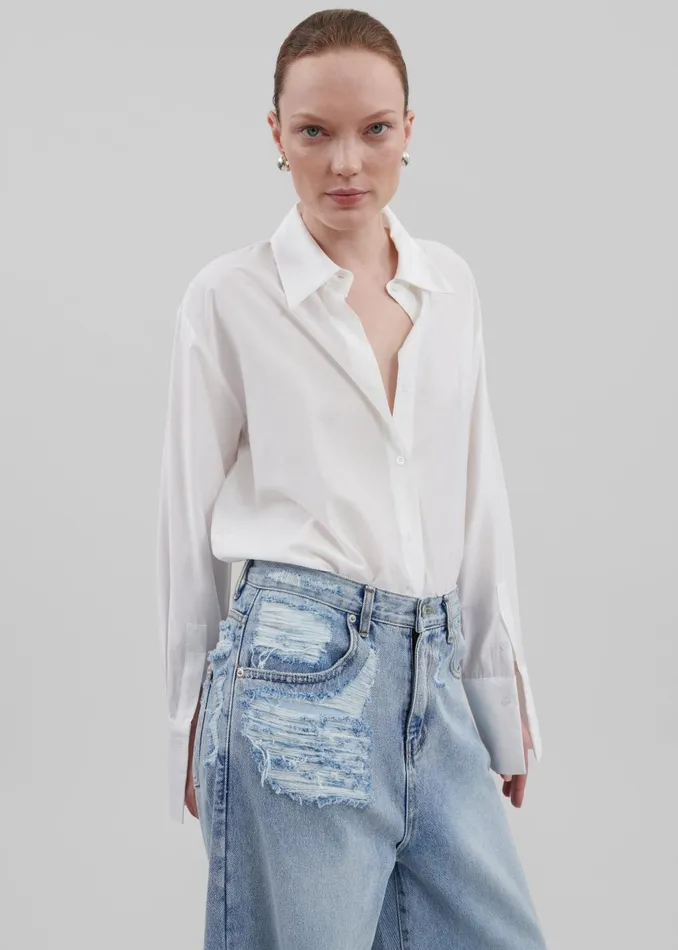 Women Ceres Ripped Jeans 8211 Worn Wash The Frankie Shop Bottoms