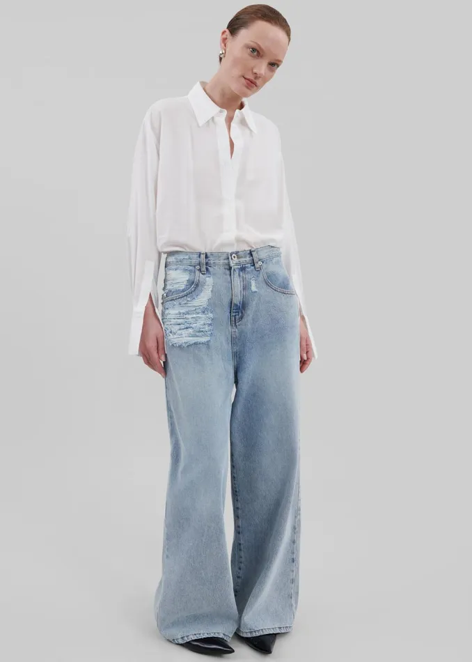 Women Ceres Ripped Jeans 8211 Worn Wash The Frankie Shop Bottoms
