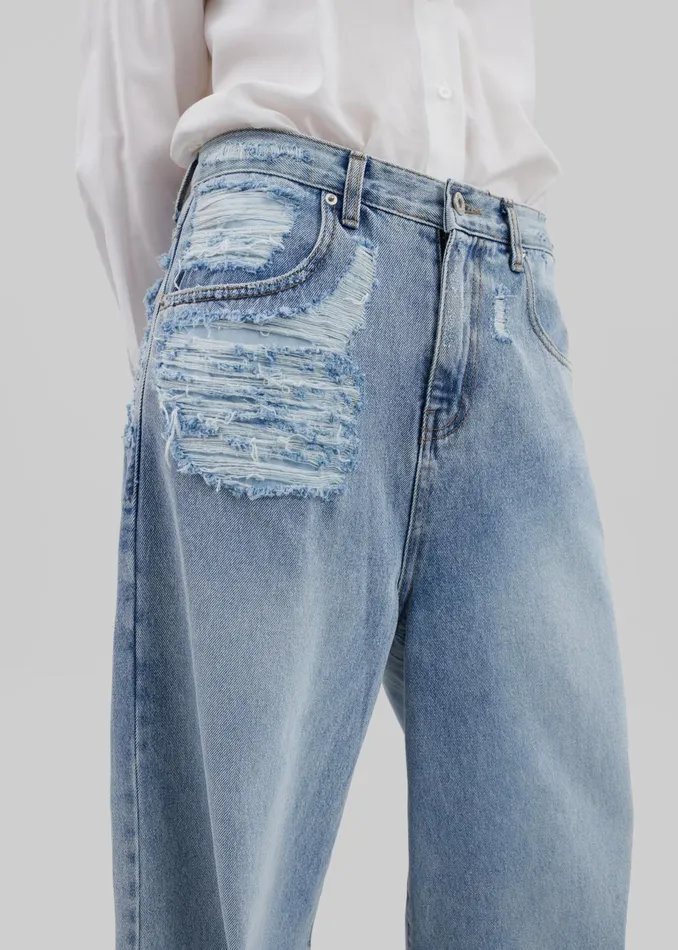 Women Ceres Ripped Jeans 8211 Worn Wash The Frankie Shop Bottoms