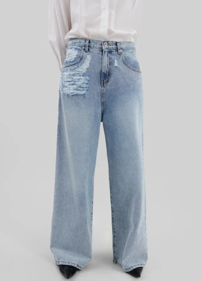 Women Ceres Ripped Jeans 8211 Worn Wash The Frankie Shop Bottoms