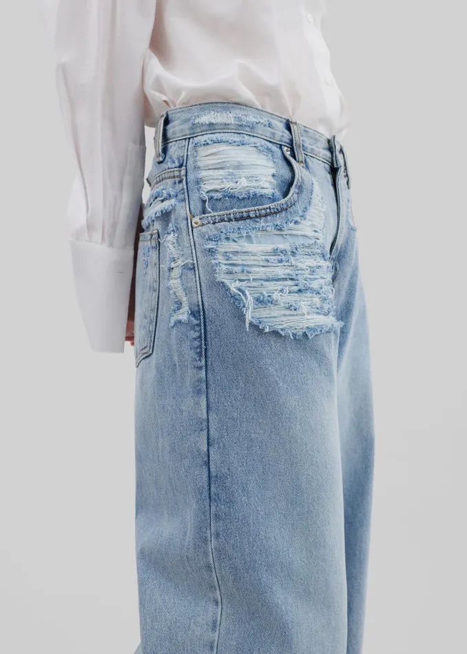 Women Ceres Ripped Jeans 8211 Worn Wash The Frankie Shop Bottoms